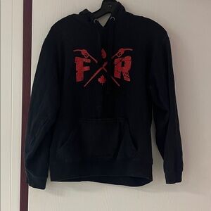 J. America Black Hoodie with Red Design
